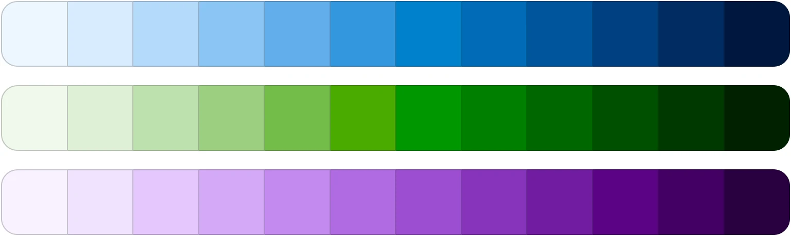 Color gradients generated with our tool